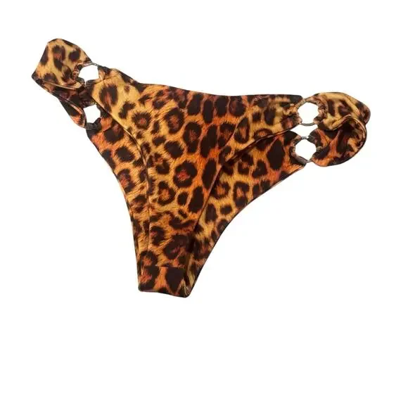 Joues de Sable Swim Hanna Bikini Bottom In Leopard Print Size Large NWOT New